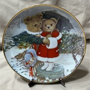 VINTAGE FRANKLIN MINT‎ FUR-EVER YOURS CHRISTMAS PLATE COLLECTIBLE #HG1413